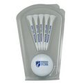 Golf Tee Pack - 1 Colored Golf Ball w/Your Logo & Five 2 3/4" Golf Tees